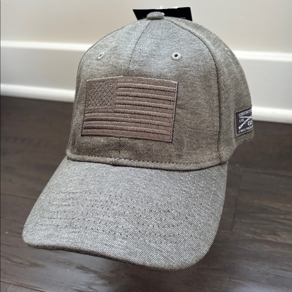 Grunt Style Blackout American Flag,embroidered,stretch flex,vented